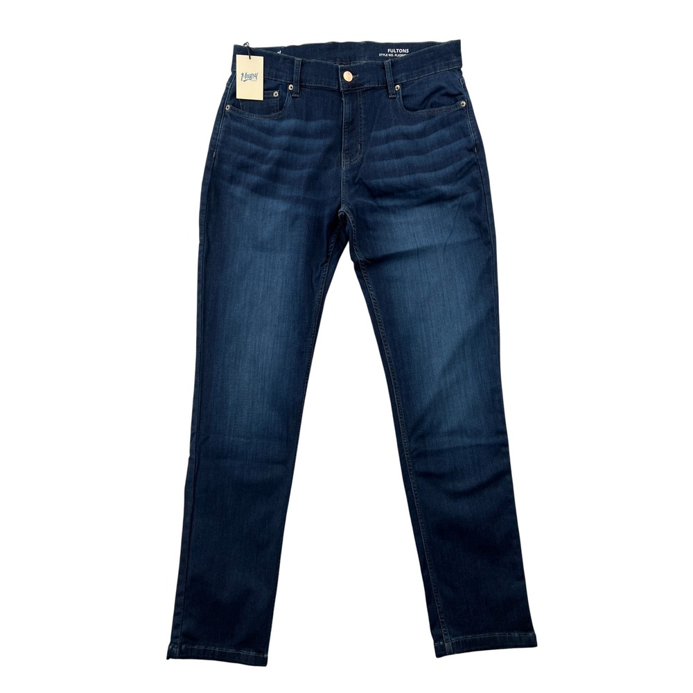 NEW Mugsy Fultons Jeans Mens 36x34 Blue FLX3NFU Slim Straight Stretch Casual